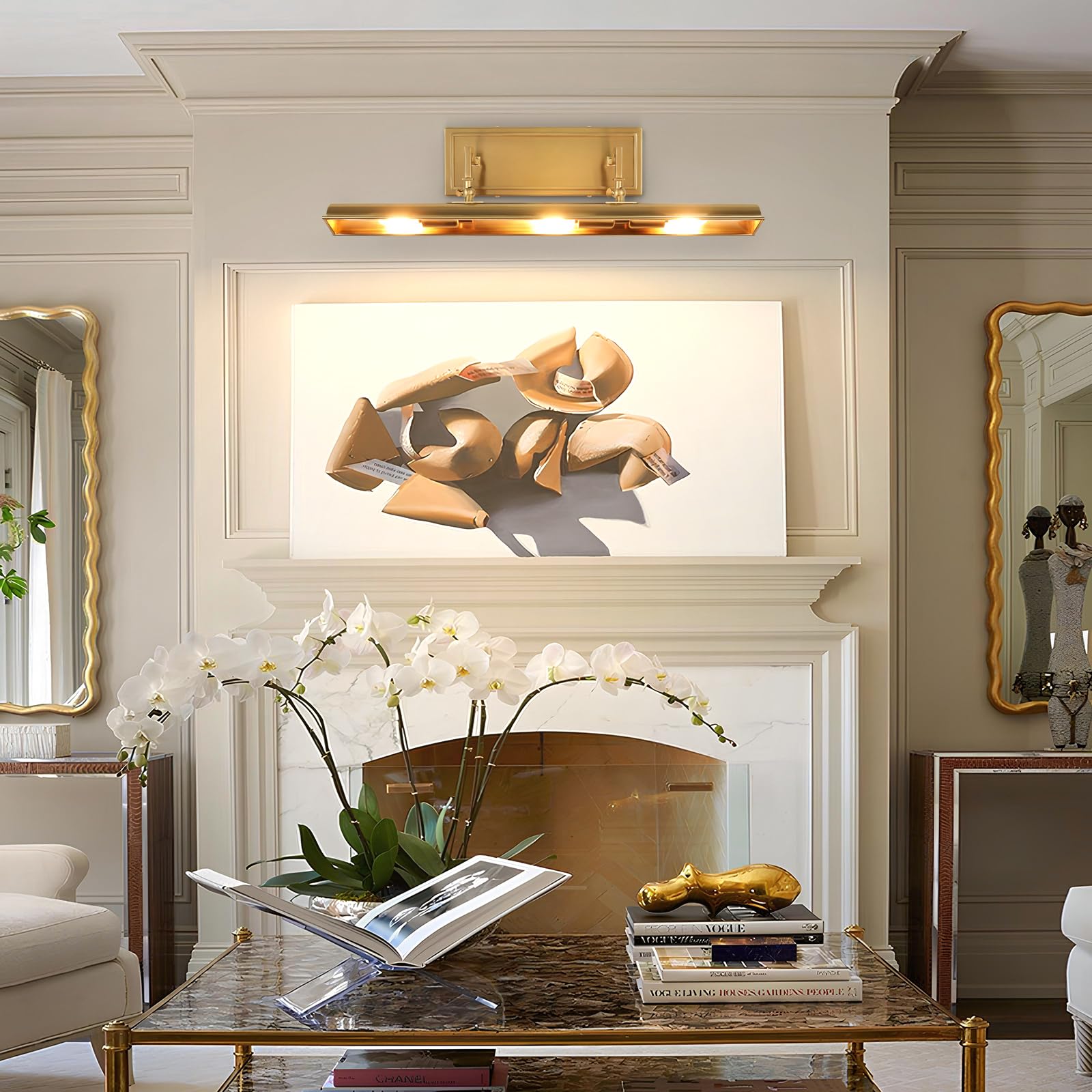 BELS multi-angle light directs illumination onto artwork.