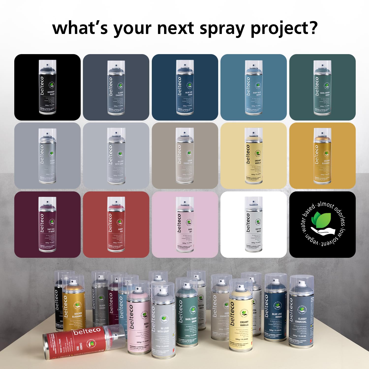 Belteco Lobster Red spray paint is odorless and eco-friendly for safer spaces.