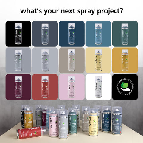 Belteco Lobster Red spray paint is odorless and eco-friendly for safer spaces.