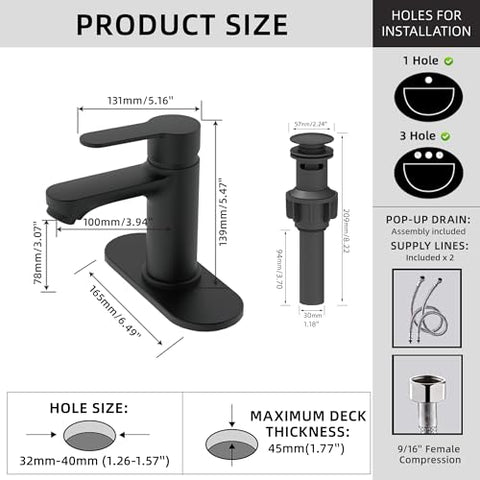 BELZ matte black faucet handle demonstrates smooth single-handle control.