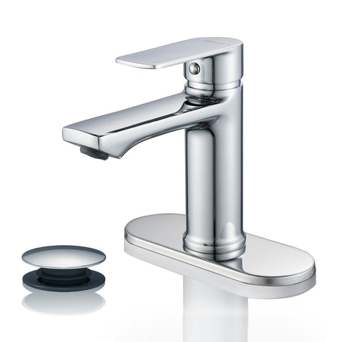 BELZ chrome single-handle faucet with modern vanity style and precise water control