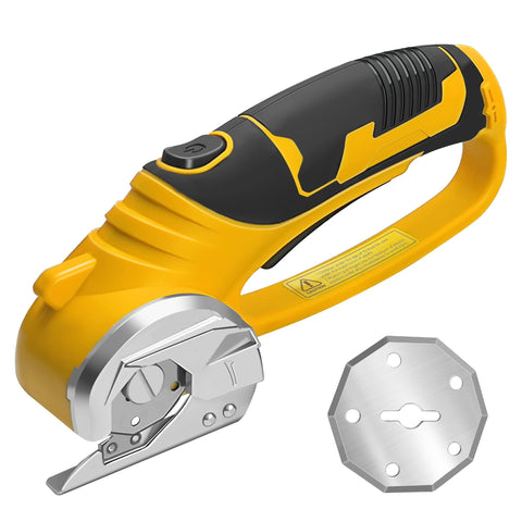 BemerforS cordless electric scissors on bench for precise fabric cutting.
