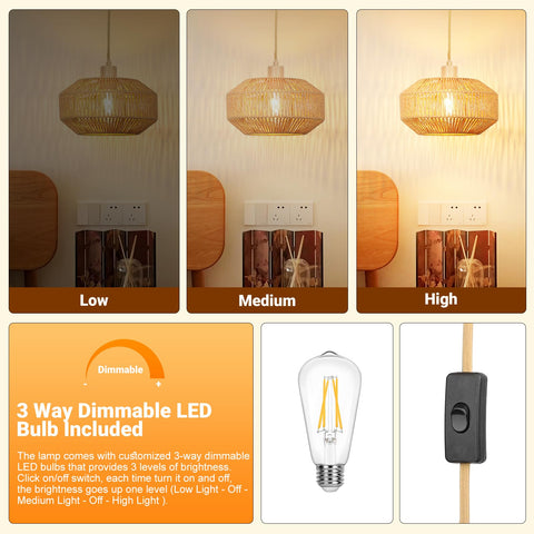 Benaep 15-foot cord pendant illustrating adjustable hanging height for any room.