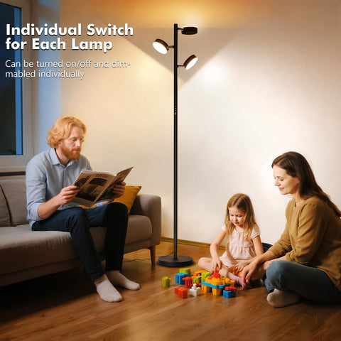 Three-headed design rotates 350° and tilts 90° for flexibility.