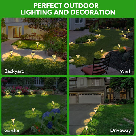 Benany mushroom light backyard décor provides wire-free ambiance.