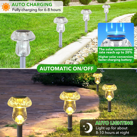 Benany mushroom light driveway lights the entrance with soft, solar warmth.