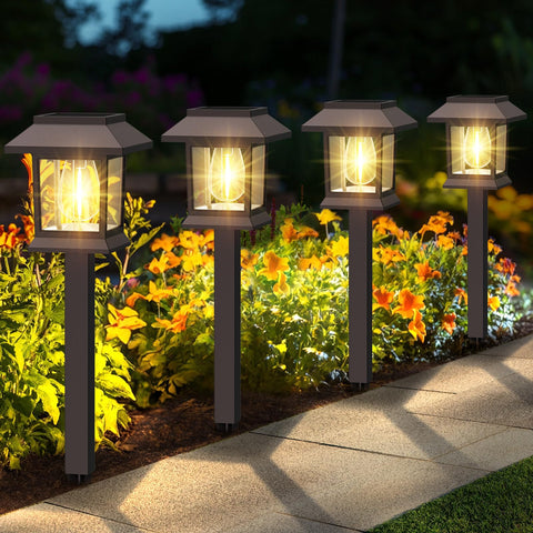 Benany solar pathway light 12-pack brown design for stylish garden edging.
