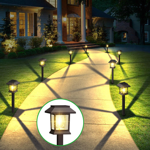 Benany solar pathway light with reflective bottom panel for brighter ground lighting.