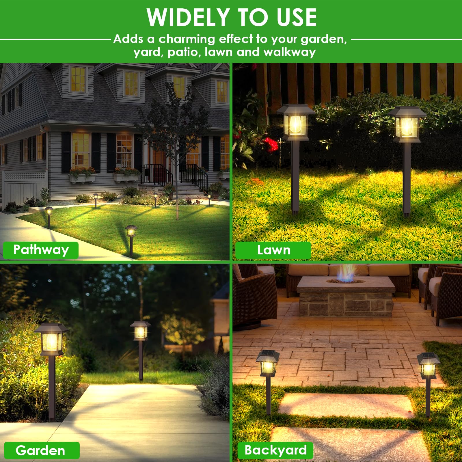 Benany solar-powered yard light charges quickly for long-lasting night lighting