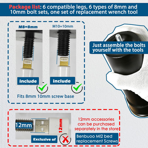 Benbuoo fixed-height leg close-up with anti-slip design.