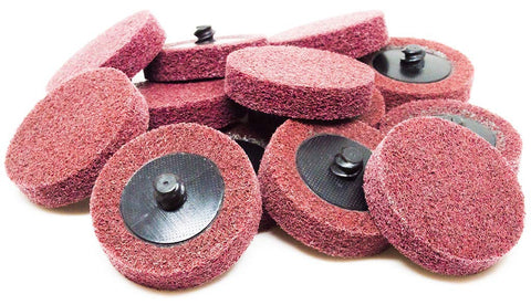Benchmark Abrasives 2-inch quick-change disc enabling fast set-up and deburring.