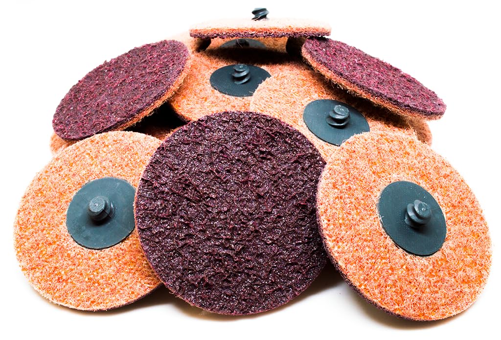 Benchmark Abrasives 3-inch quick-change sanding disc in action for fast deburring