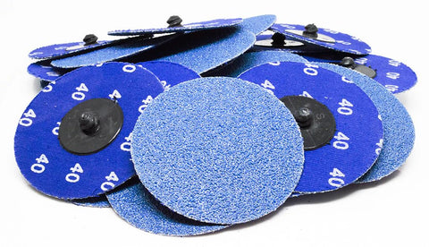 Benchmark Abrasives 3 inch quick-change sanding disc in action for fast material removal