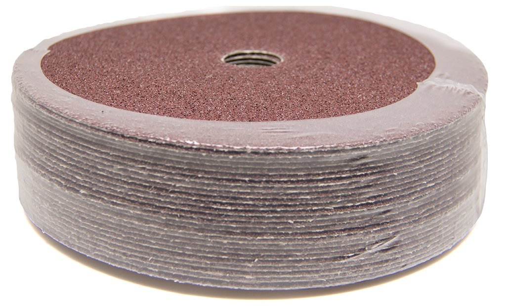 Benchmark Abrasives 7-inch sanding disc with aluminum oxide grains for fast material removal.
