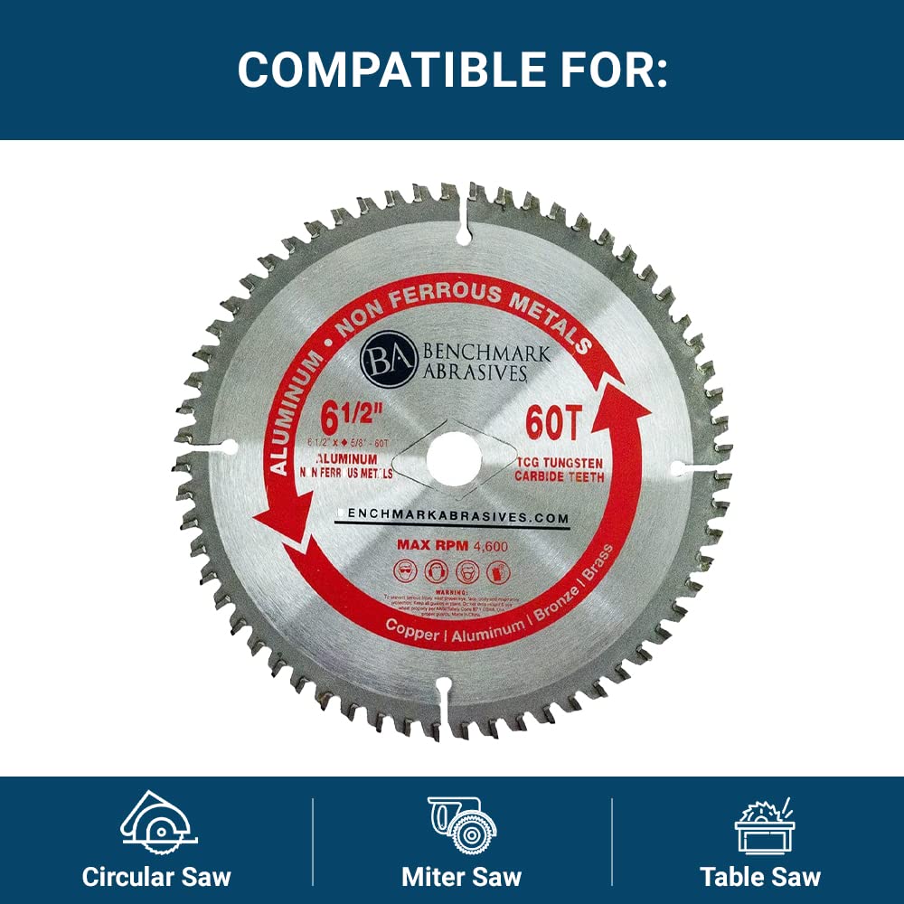 Benchmark Abrasives TCT blade cutting plastic with reliable performance.