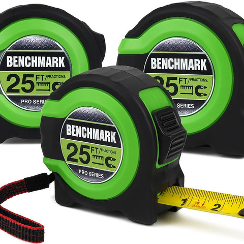 Benchmark pro-series 25 ft tape provides reliable measurements daily.