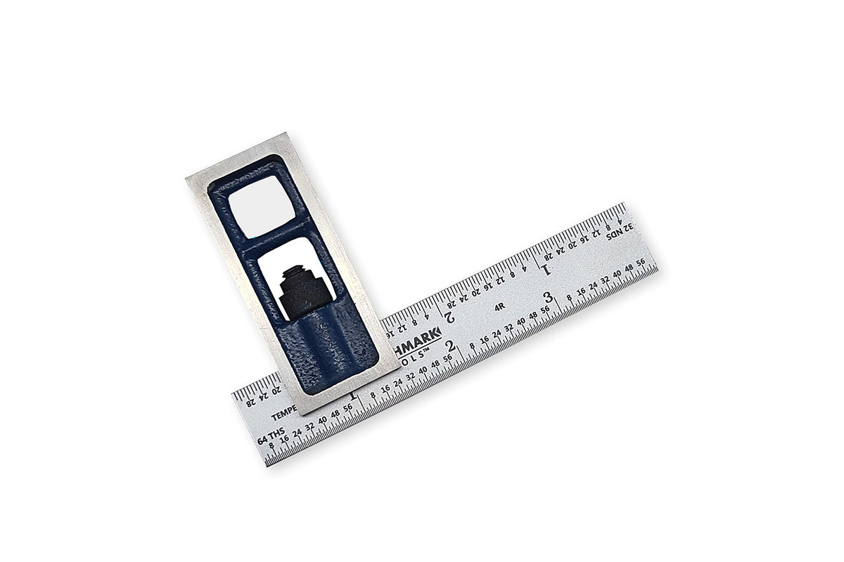 Benchmark Tools 388176 4-inch double square blade with precise 4R graduations for accurate setups.
