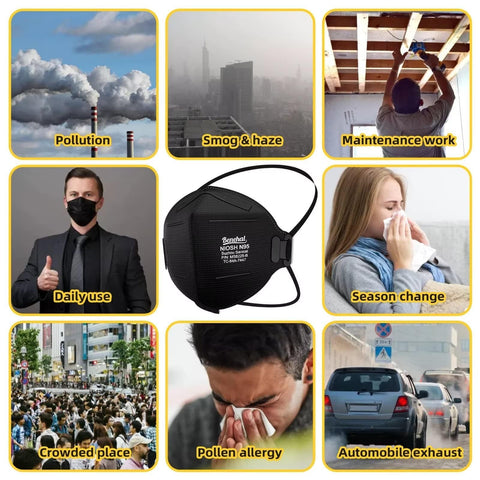 Benehal N95 mask black melt-blown filter layer: multi-layer protection with breathing ease.