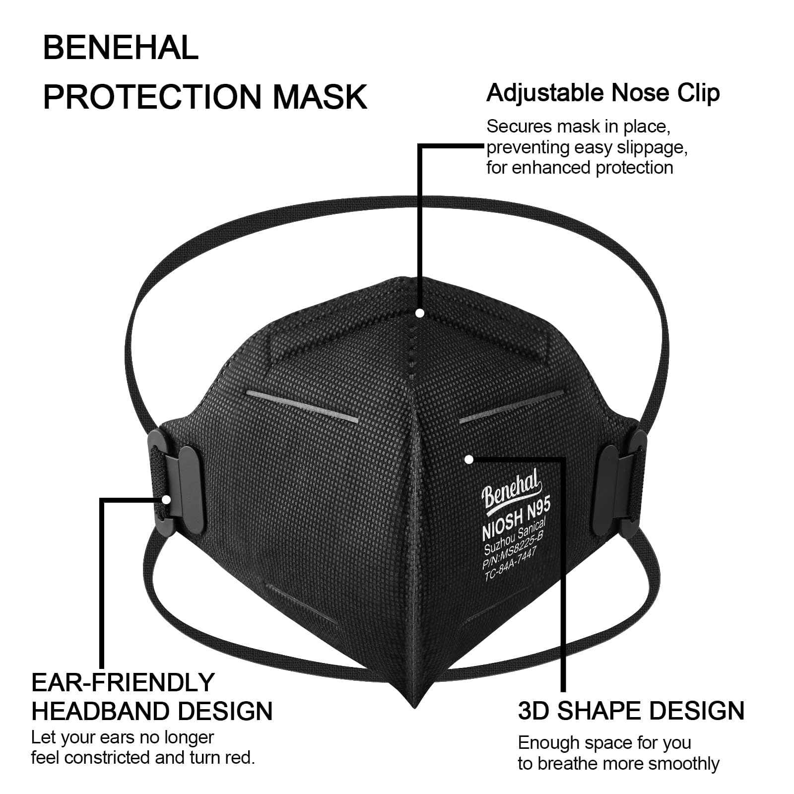 Benehal N95 five-layer filter for reliable daily protection.