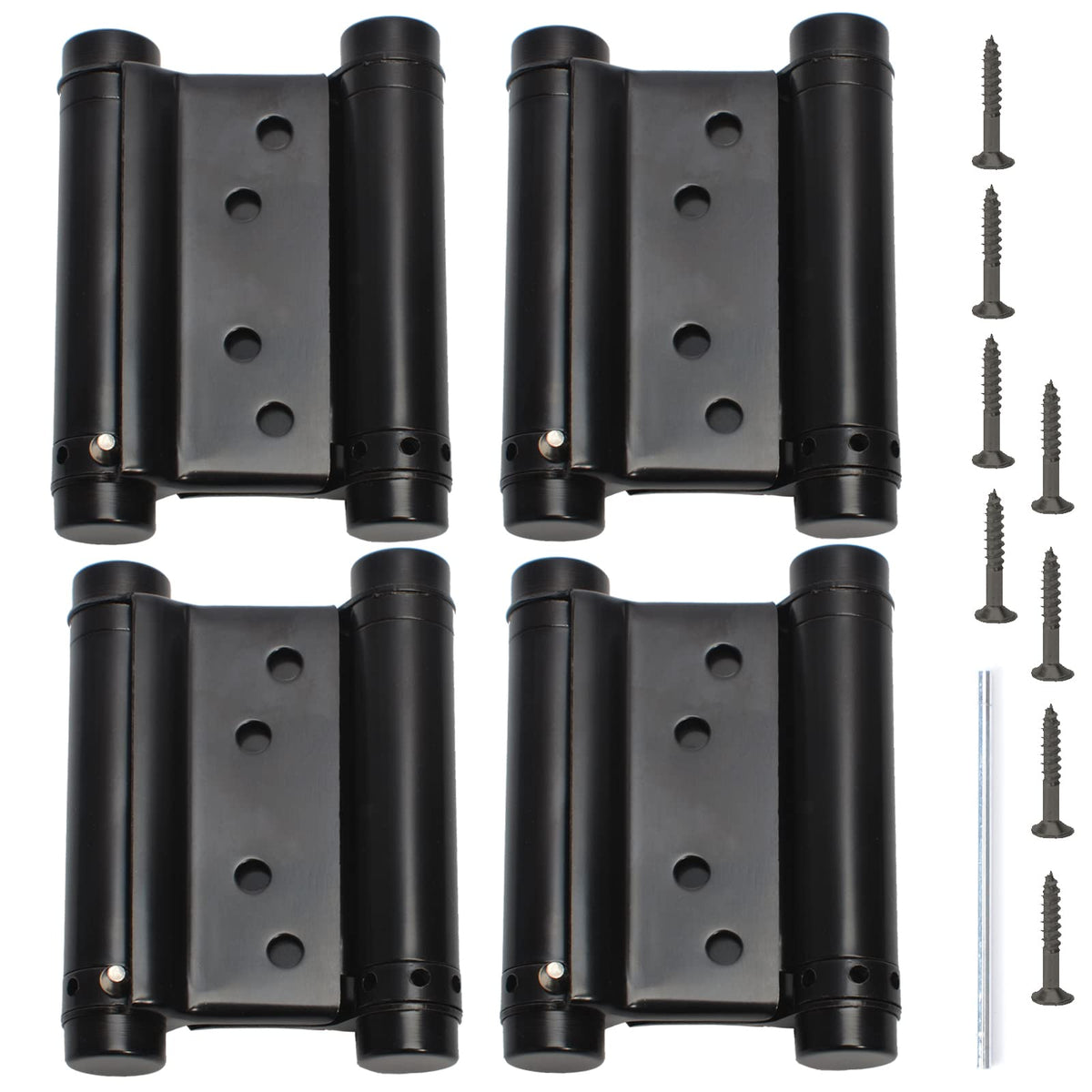 BENERAY 3-inch double-action hinges close-up in stainless steel for durability.