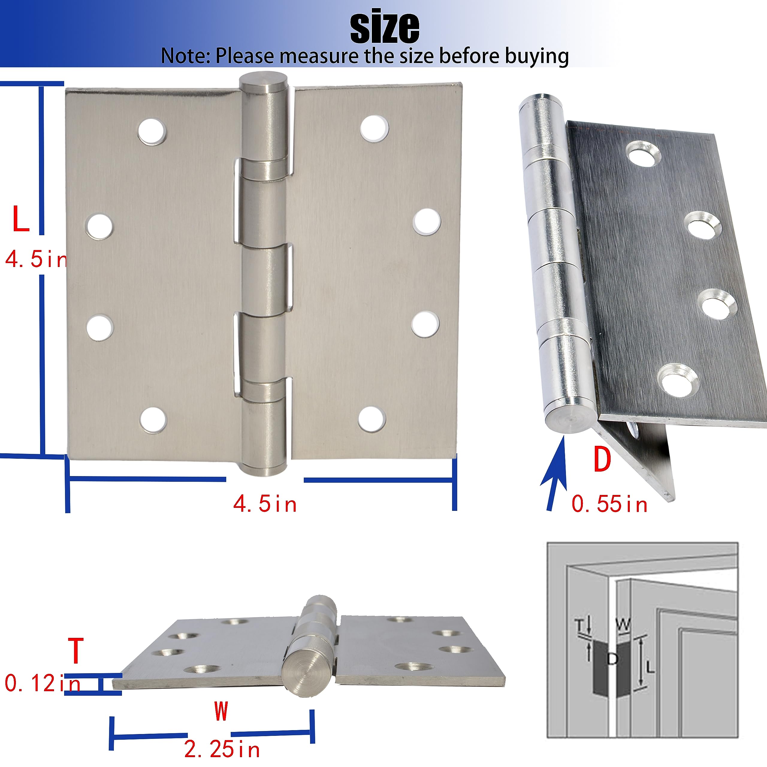 BENERAY six-pack hinges with included screws for quick installation