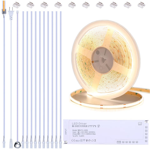 BENLUN 12V COB LED strip roll lights kitchen tasks with even, bright illumination.