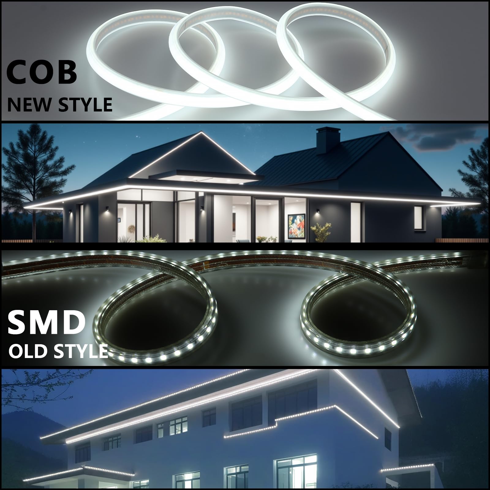 BENLUN cuttable COB LED strip sections for curved or irregular surfaces.