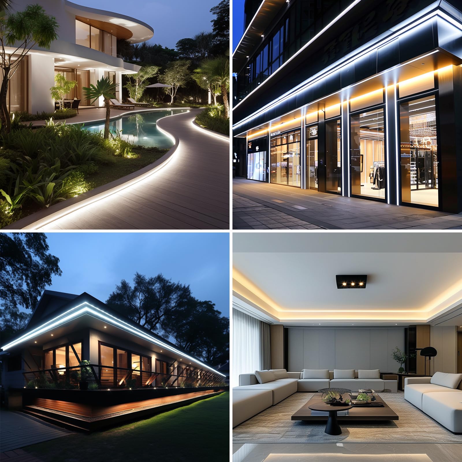 BENLUN 180-degree beam angle strip provides wide coverage for spaces.