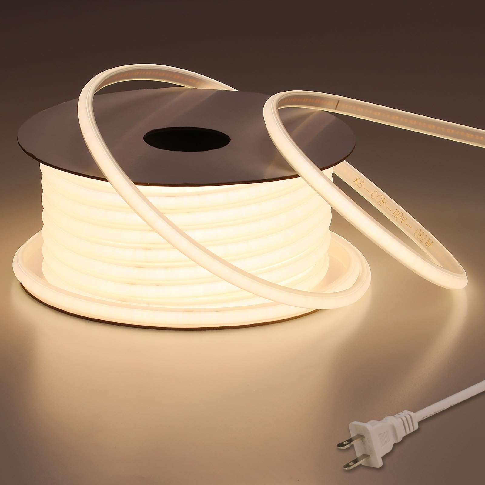 BENLUN AC110V COB LED strip outdoors in straight view for broad yard illumination.