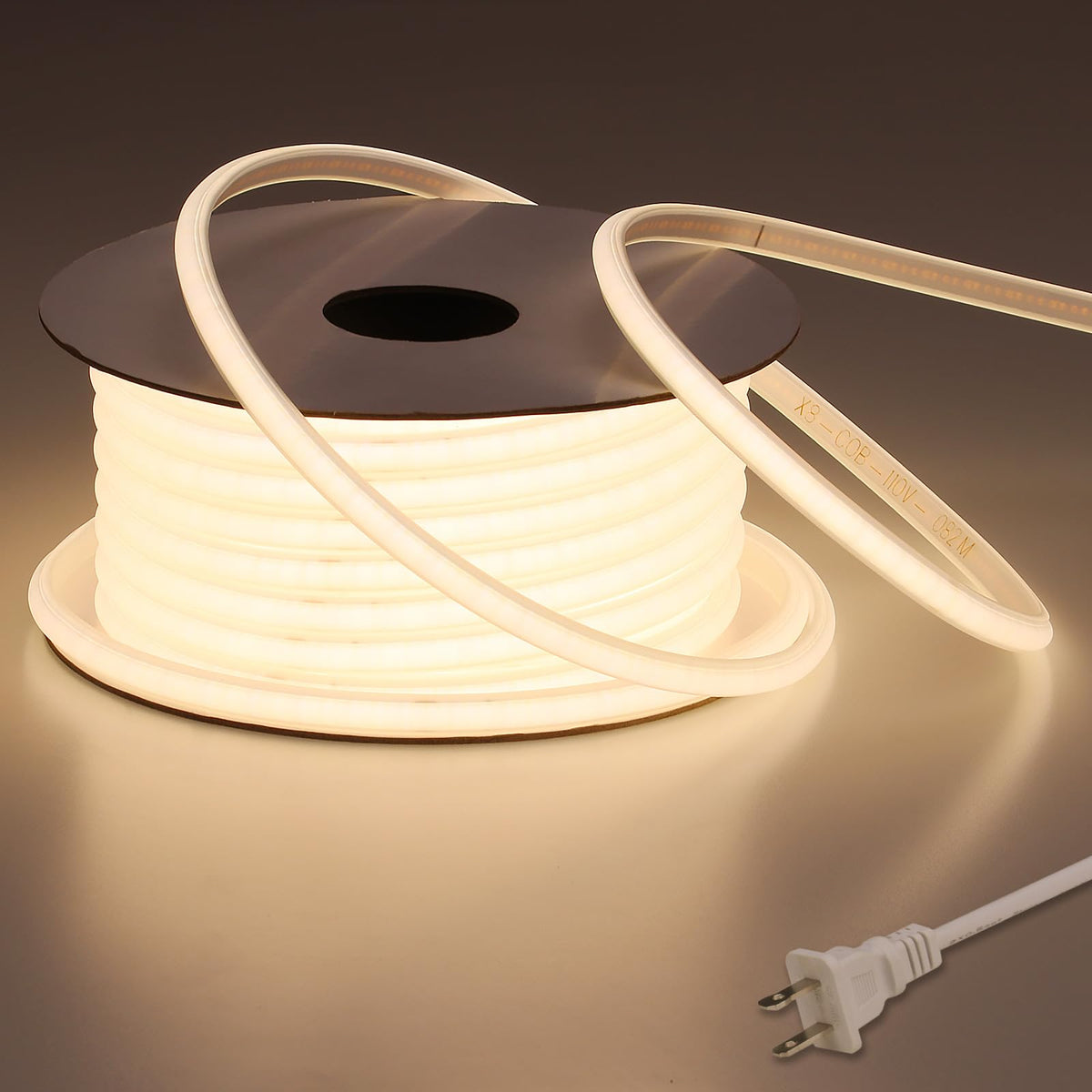 BENLUN AC110V COB LED strip outdoors in straight view for broad yard illumination.