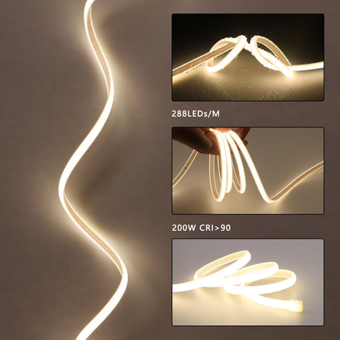BENLUN natural white 4000K strip curved installation on architectural features.