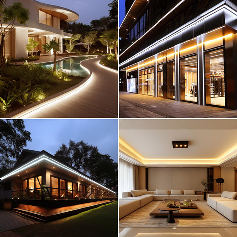 BENLUN flexible cuttable rope light fits curved surfaces.