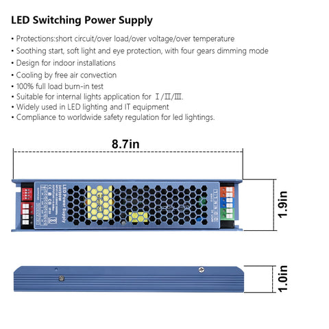 BENLUN four-gear dimming mode display highlighting adjustable brightness