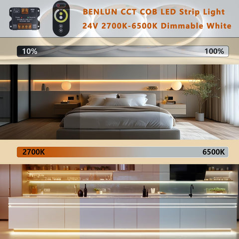 BENLUN remote control dimming enables easy brightness and color temperature adjustments.
