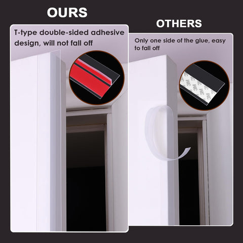 Benory peel-stick installation demo illustrates fast, tool-free door sealing.