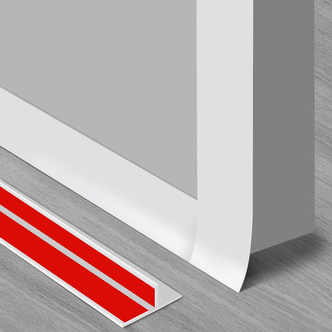 Benory T-shaped silicone door seal strip on white door for draft control