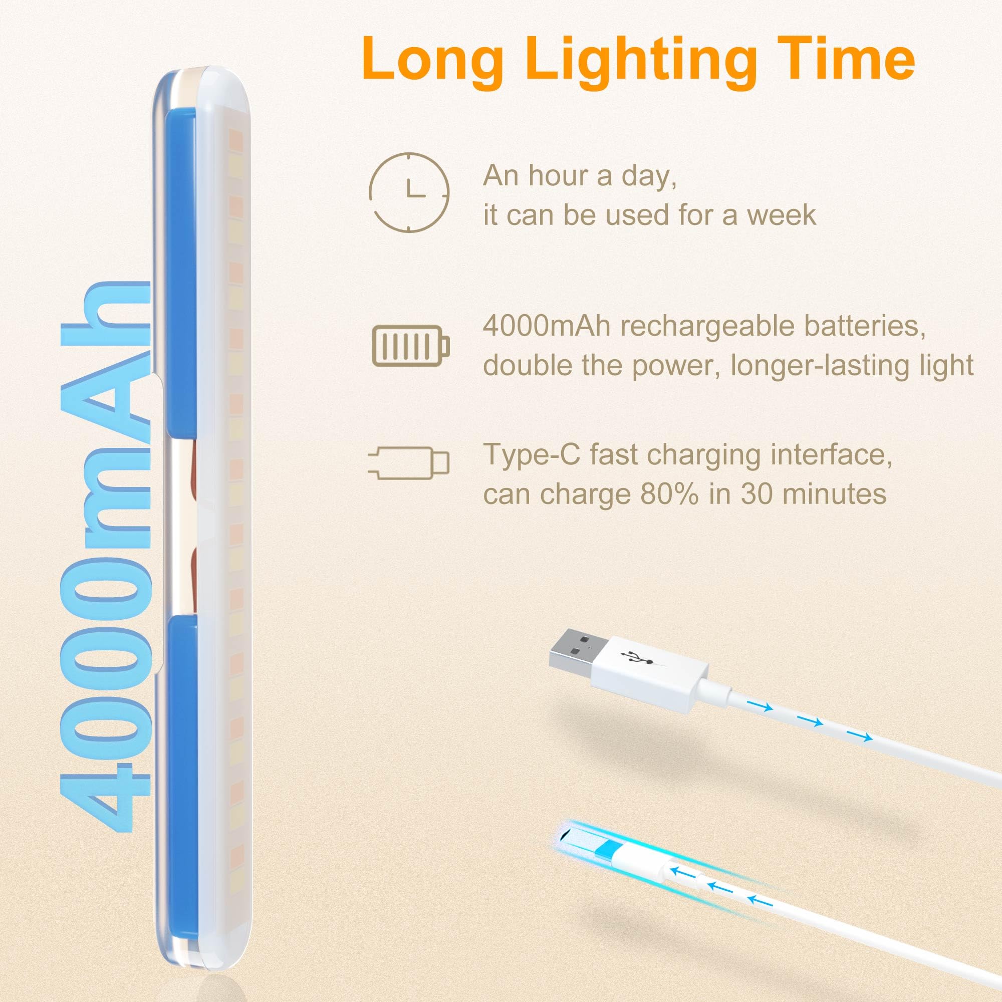 Benreom LED makeup light showing adjustable color temperature for natural look.