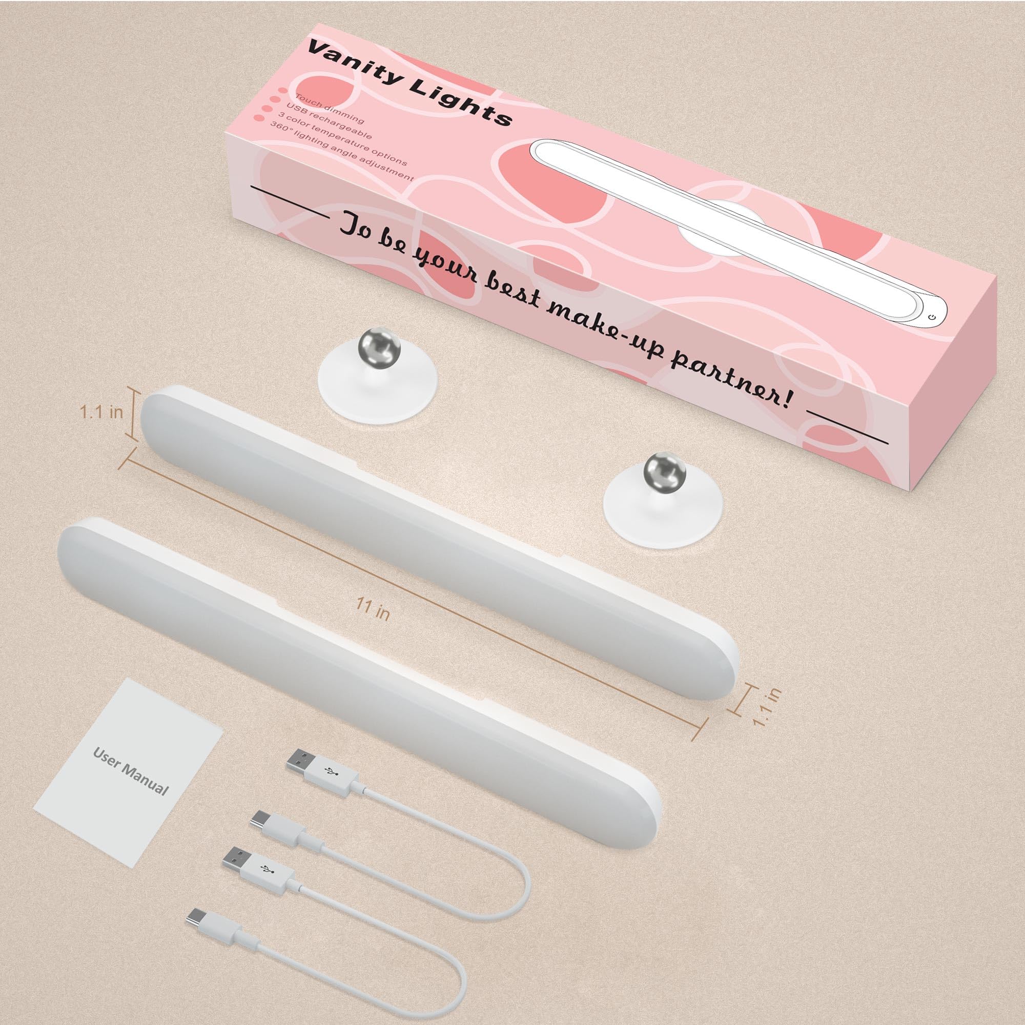 Benreom multifunctional vanity light for makeup, fill light, and decor