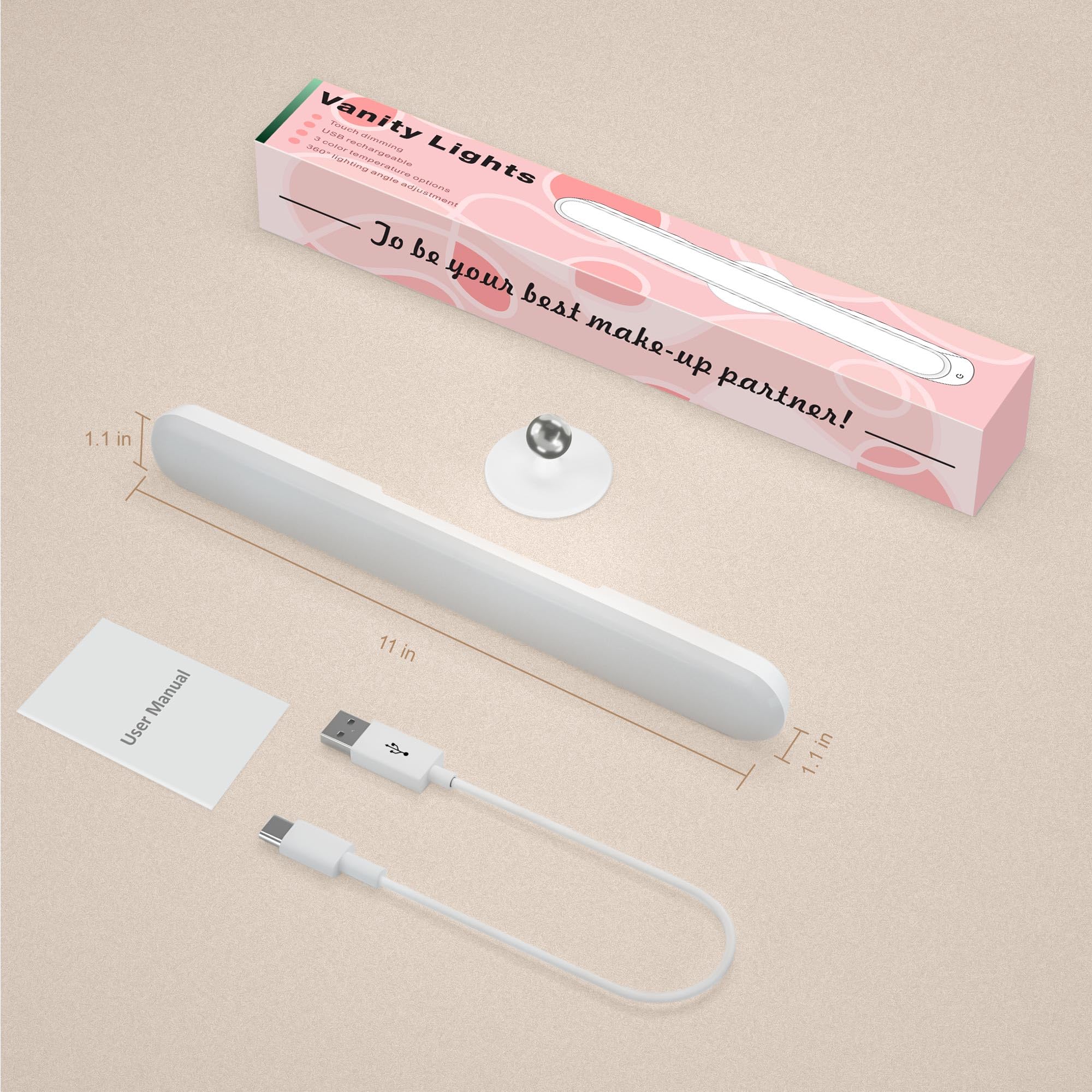 Benreom multiuse vanity light suitable for makeup, decor, and photography.