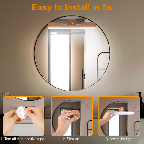 Benreom vanity light USB-C charging ensures quick recharges.
