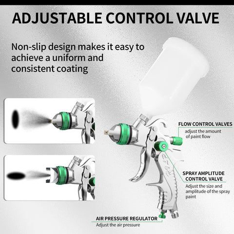 Bentohkle HVLP spray gun green 2.5mm nozzle ideal for thicker paints and priming.