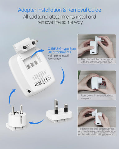 BEONDON dual-voltage 100-250V supports hair tools and electronics safely