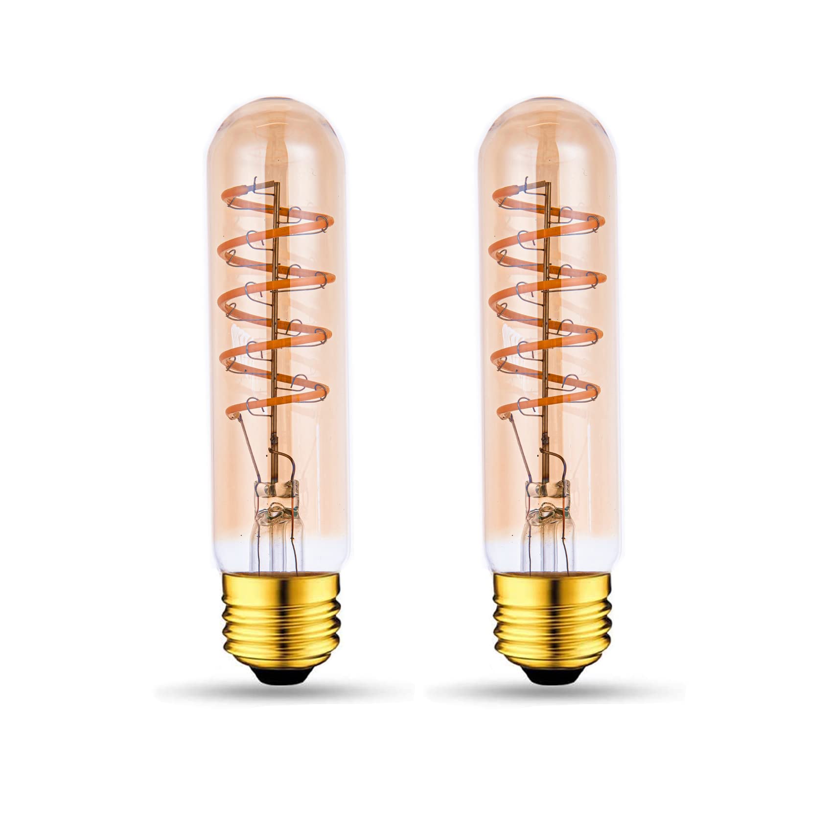 Beonllay T10 LED bulb with amber glass spiral filament for cozy ambience.