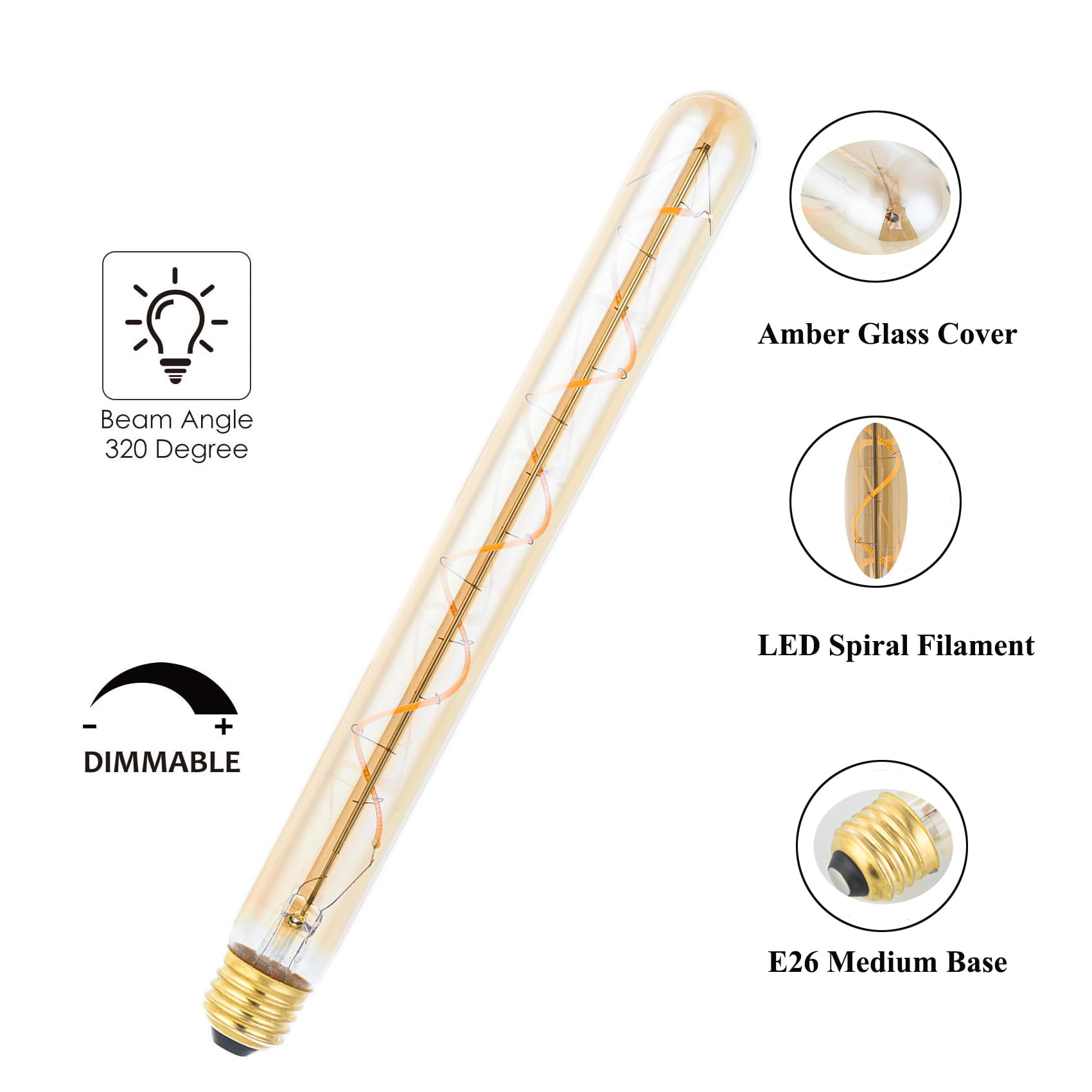 Beonllay T300/T10 dimmable amber glow in a decorative fixture