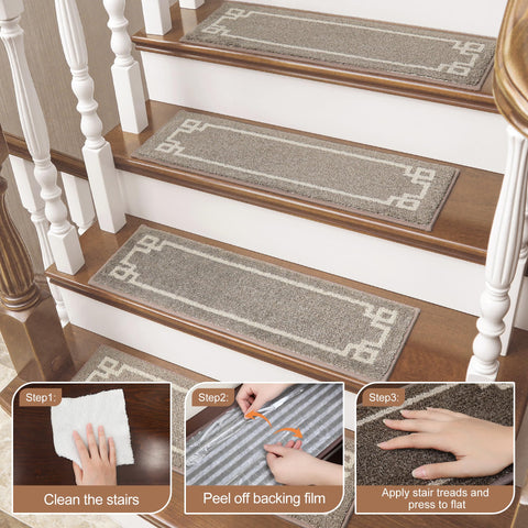 BEQHAUSE stair treads feature durable edge stitching to resist fraying