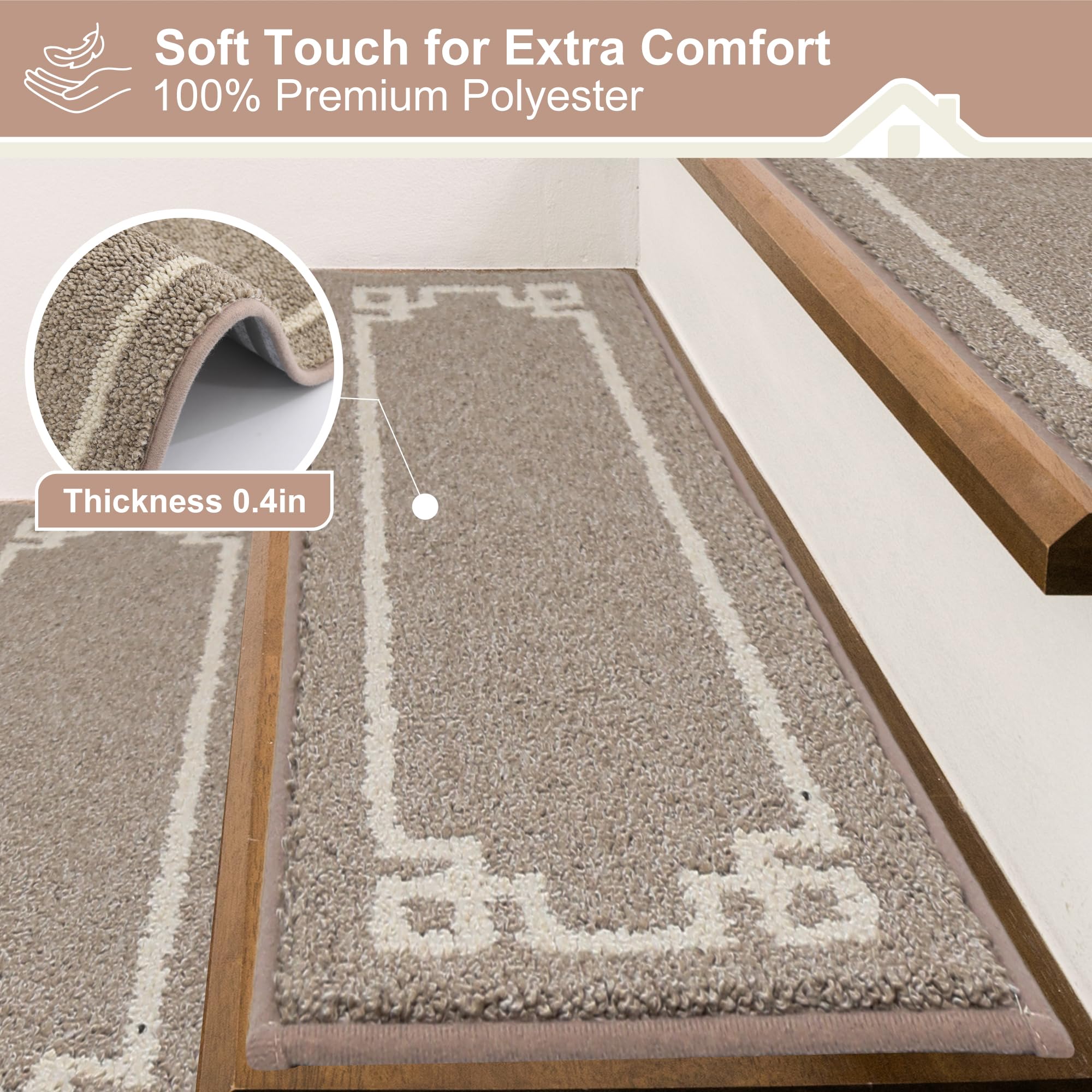 BEQHAUSE stair treads install glue-free on clean, dry stairs