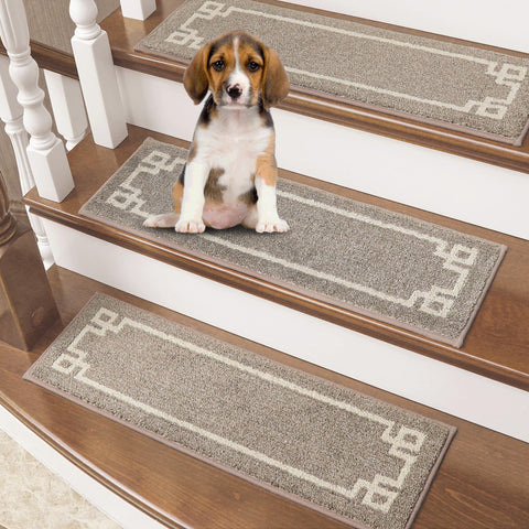 BEQHAUSE stair treads with non-slip backing for secure grip on wooden stairs