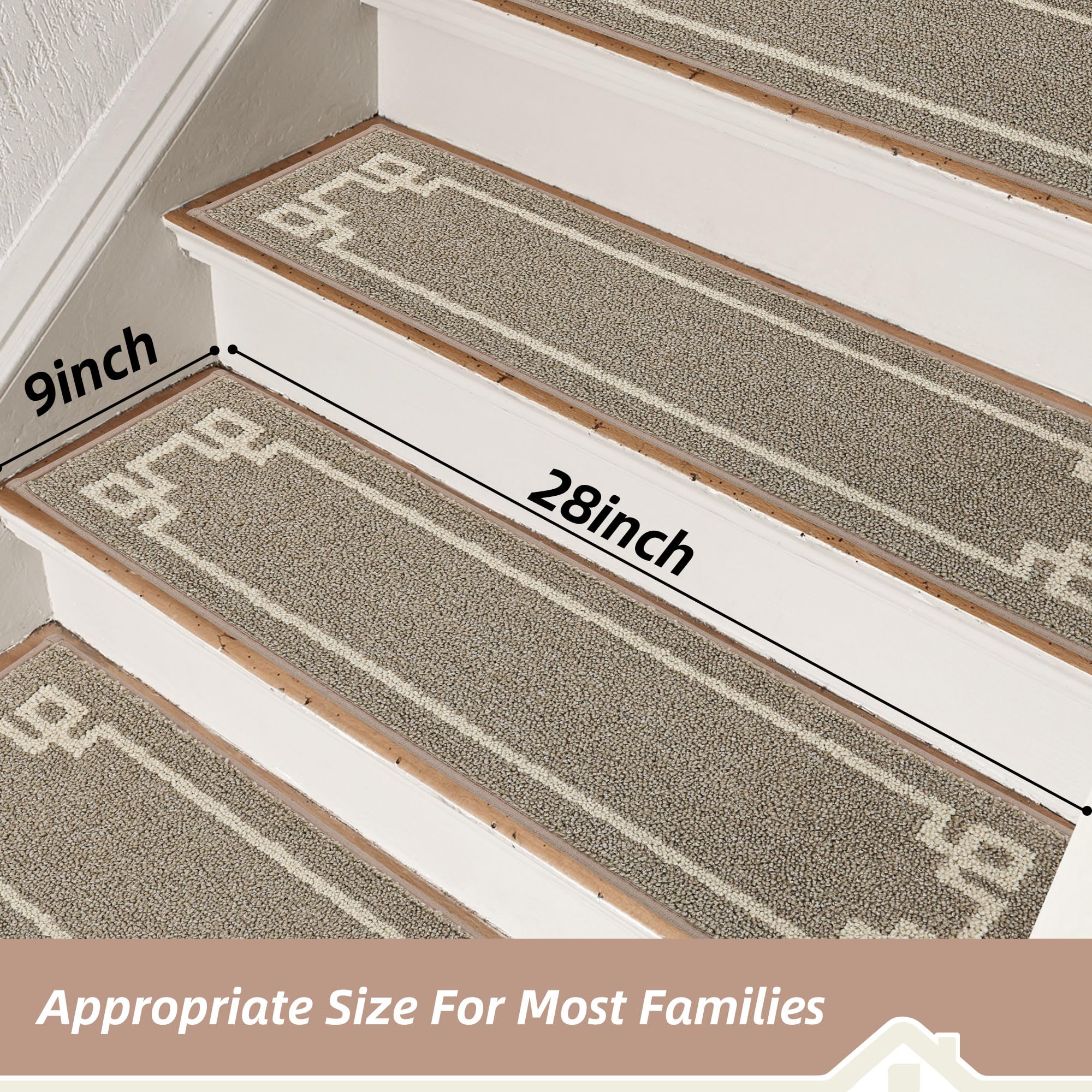 BEQHAUSE stair treads with washable polyester surface for easy cleaning