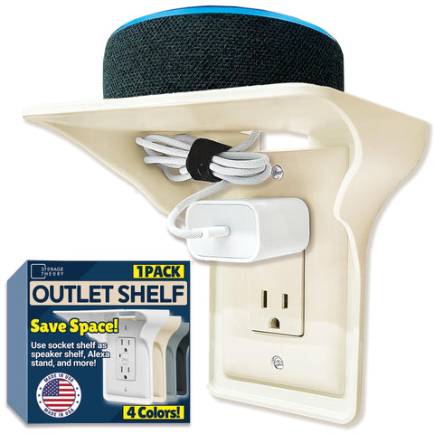 BeraTek Power Perch wall outlet shelf keeps cords organized
