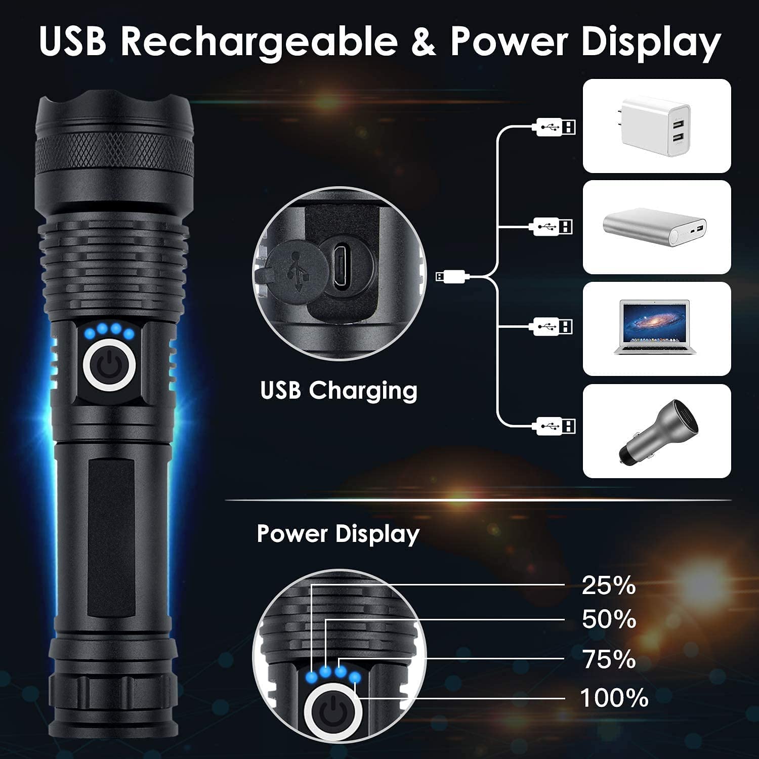 BERCOL flashlight wide beam for safer outdoor navigation at night.